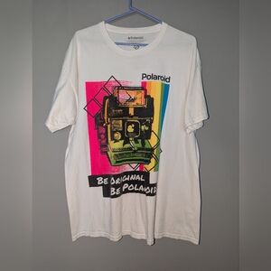 Polaroid Crew neck white T-shirt size XL unisex fit 22x19 x29